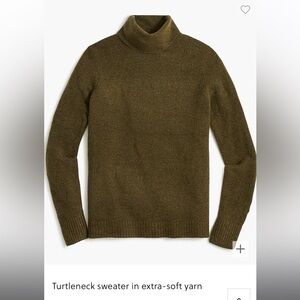 J. Crew Factory Turtleneck sweater in extra-soft yarn green women’s size large